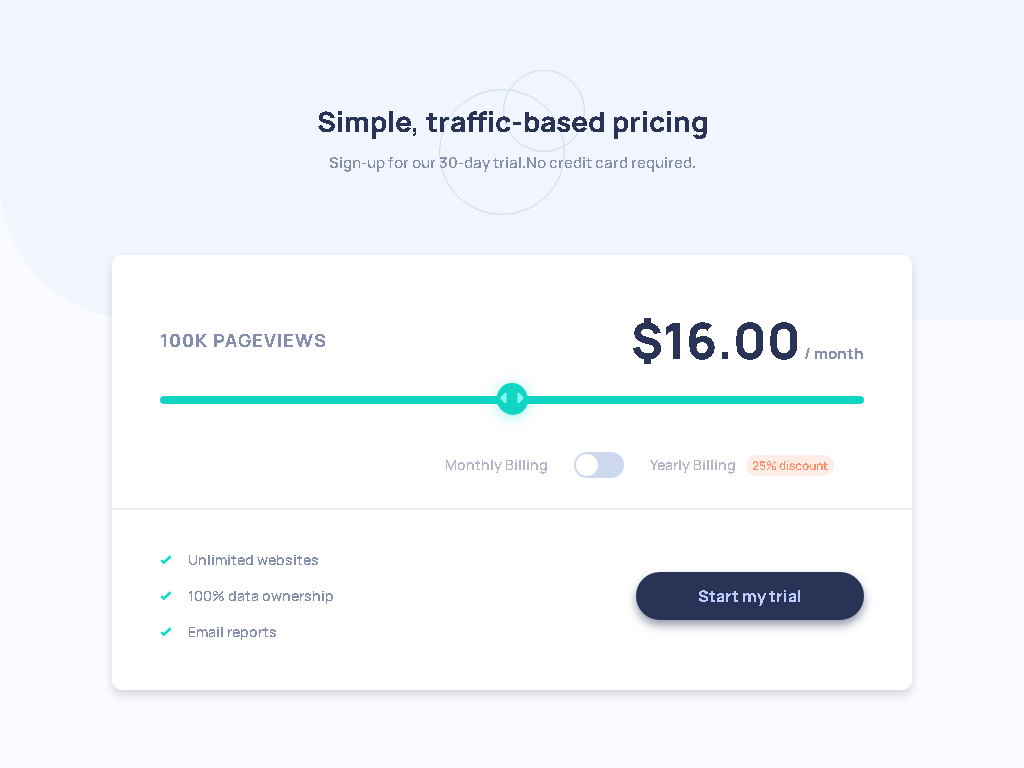 Interactive Pricing Component