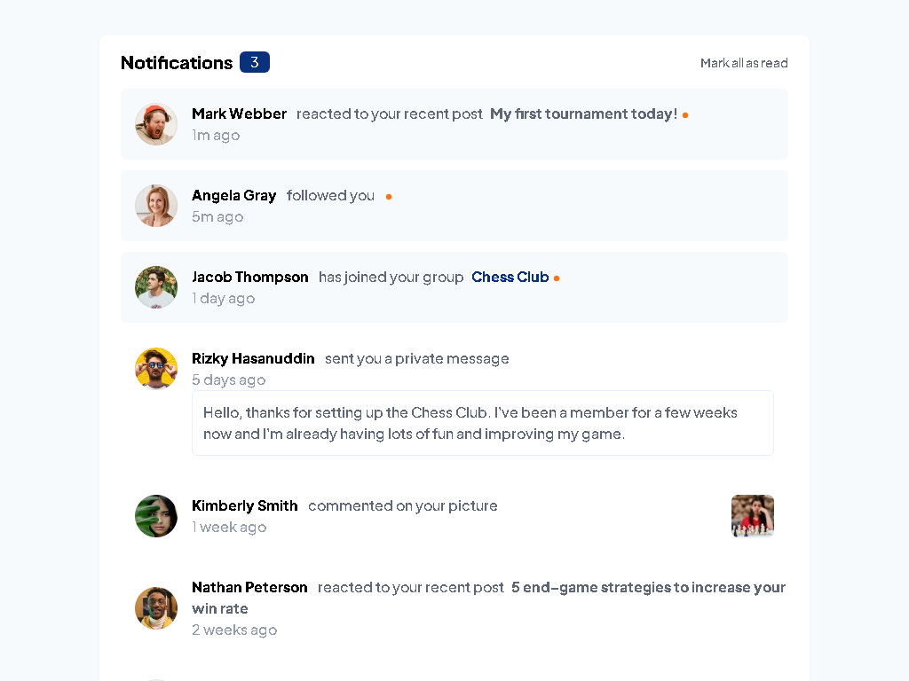 Notifications Page